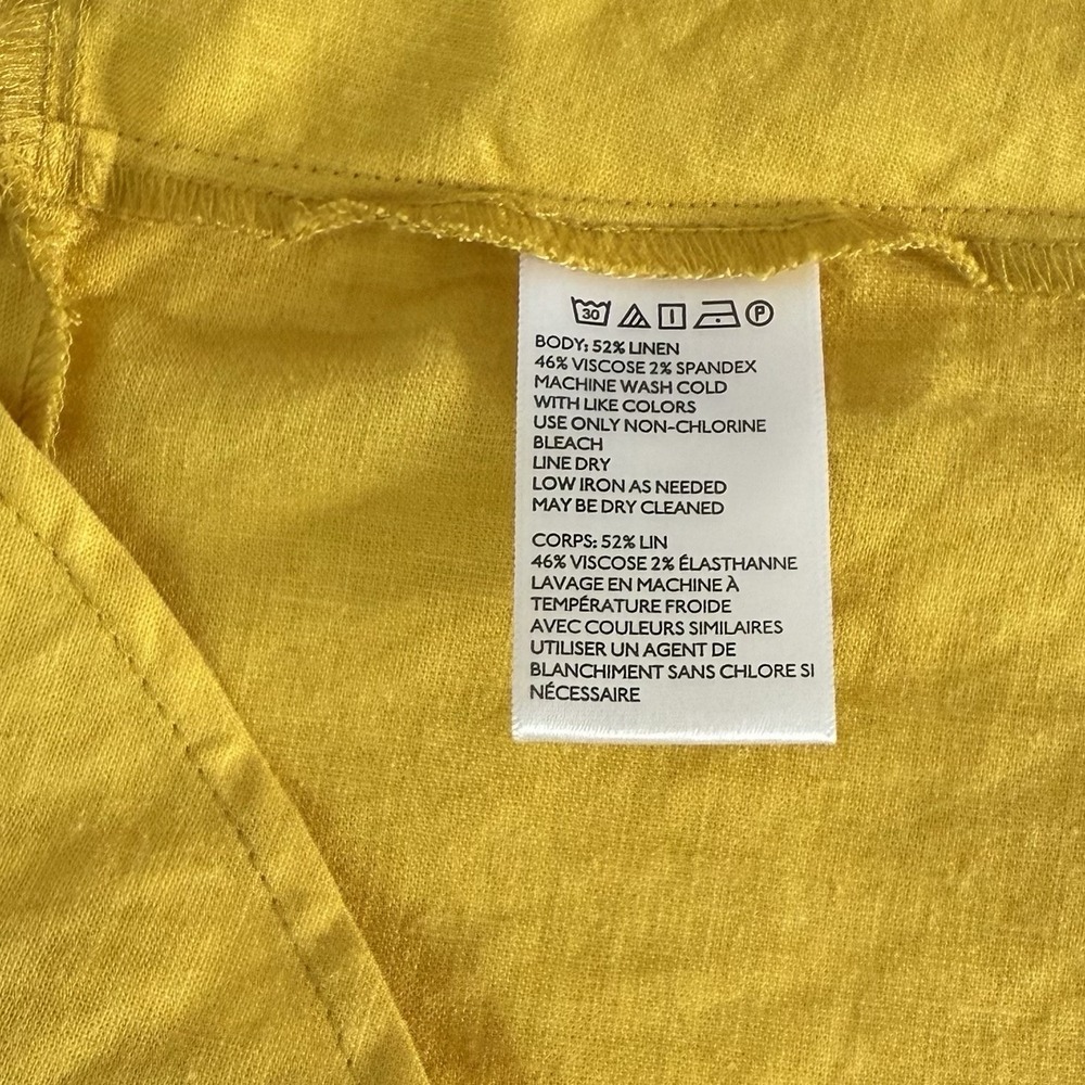 Urban Outfitters womens Set skirt and crop top Size XS Yellow Button Linen - Picture 5 of 10